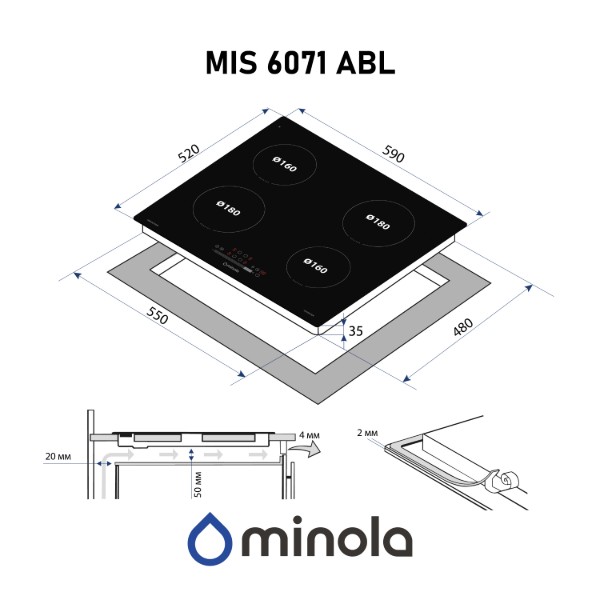 Фото - Варильна поверхня електрична Minola MIS 6071 ABL