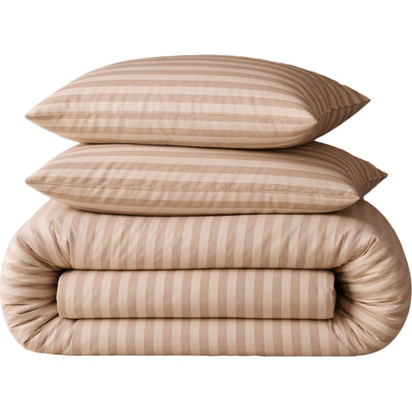 Фото - Комплект постельного белья MirSon Бязь 17-0610 Stripe Light Brown 160х220 (2200008199173)
