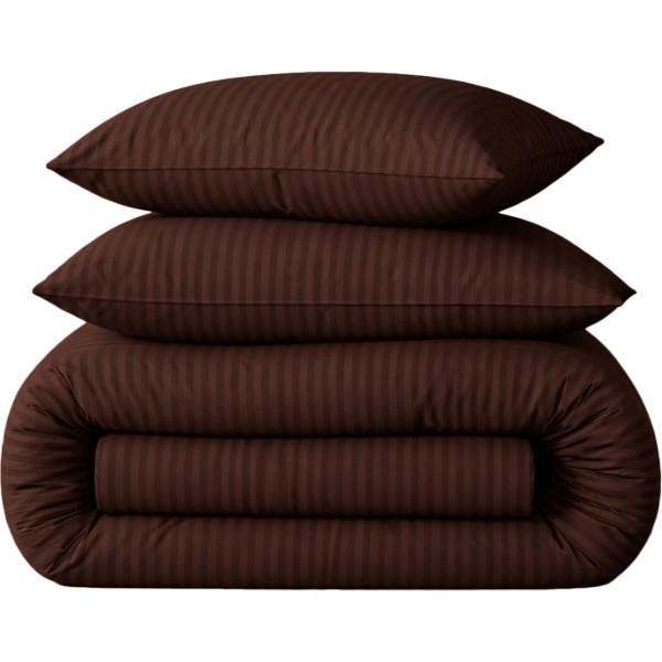 Фото - Комплект постельного белья MirSon Ranforce Elite 17-0617 Stripe Brown 160х220 (2200008202286)