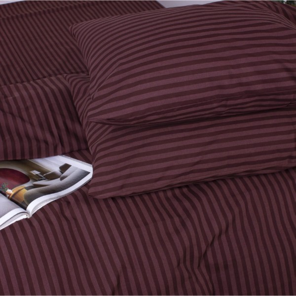 Фото - Комплект постельного белья MirSon Ranforce Elite 17-0617 Stripe Brown 160х220 (2200008202286)