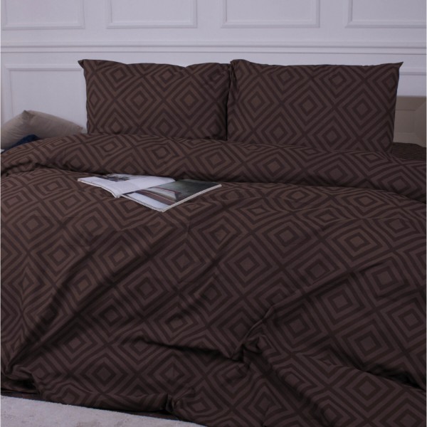 Фото - Комплект постельного белья MirSon Бязь 17-0624 Geometry Brown 160х220 (2200008204488)