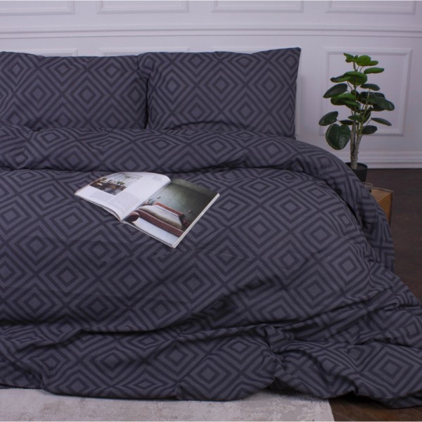 Фото - Комплект постільної білизни MirSon Ranforce Elite 17-0625 Geometry Graphite 160х220 (2200008204747)