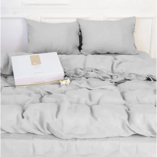 Фото - Комплект постільної білизни MirSon Лен Natural Linen Caspian 2x143x210 см (2200008248277)