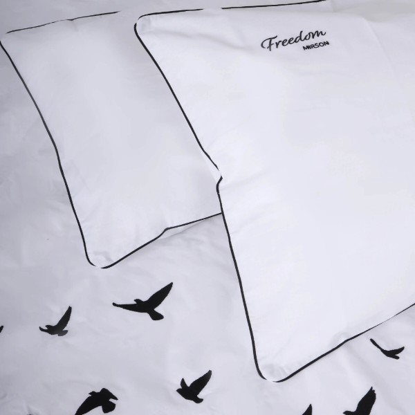 Фото - Комплект постільної білизни MirSon Ranforce Elite 11-2107 White "Freedom" 160х220 (2200008700492)