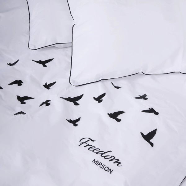 Фото - Комплект постільної білизни MirSon Ranforce Elite 11-2107 White "Freedom" 160х220 (2200008700492)