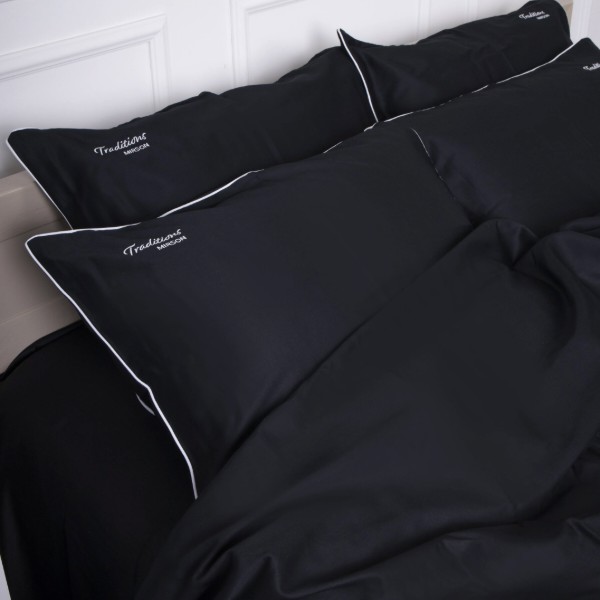 Фото - Комплект постільної білизни MirSon Сатин ELIT 0055 Black Pearl Traditions 143х210 см (2200008706289)