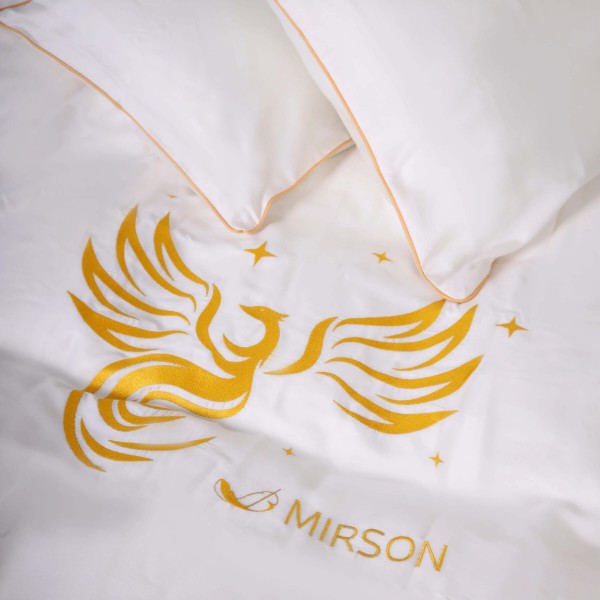 Фото - Комплект постельного белья MirSon Сатин ELIT 0001 Moko White Fire Bird 143х210 см (2200008706562)