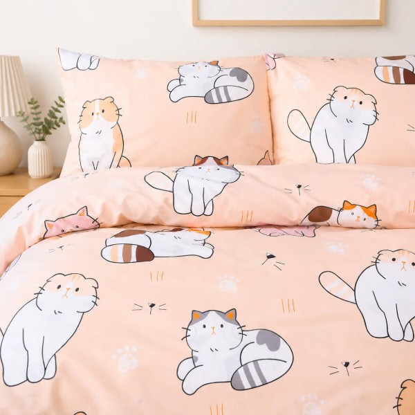Фото - Комплект постільної білизни MirSon Бязь 17-0665 Cream Kittens 160х220 (2200010064490)