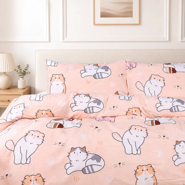 Фото - Комплект постільної білизни MirSon Ranforce Elite 17-0665 Cream Kittens 160х220 (2200009904318)