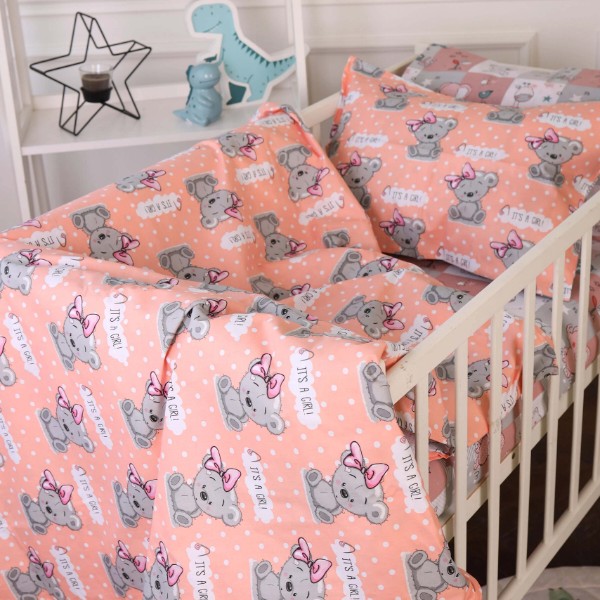 Фото - Комплект постільної білизни MirSon Бязь Kids Time 20-0028 Little girl Teddy 143x210 см (2200009637957)