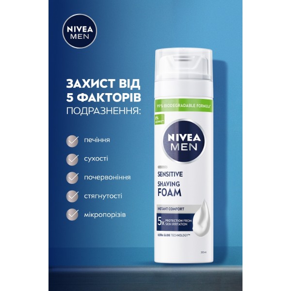Фото - Піна для гоління NIVEA for men д/чутл шкіри 200 мл (4005808222742)