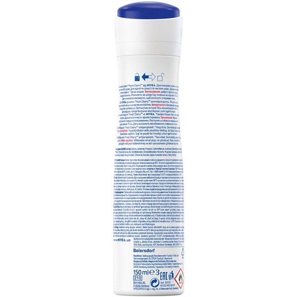 Фото - Дезодорант кульковий NIVEA свіжа вишня 150 мл (4006000009124)