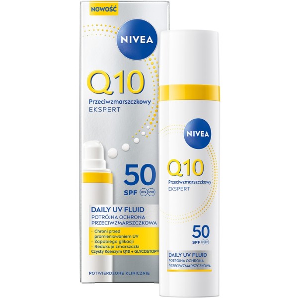 Фото - Крем для обличчя NIVEA флюїд Q10 експерт потр зах від зморшок SPF50 40 мл (5900017099194)