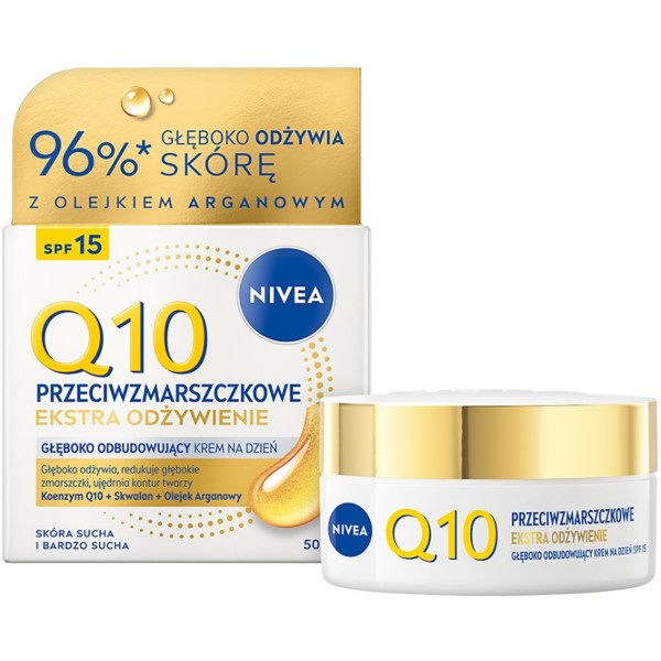 Фото - Крем для обличчя NIVEA денний відновл пр зморш Q10 spf 15 50 мл (5900017100722)