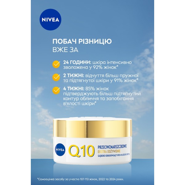 Фото - Крем для обличчя NIVEA денний відновл пр зморш Q10 spf 15 50 мл (5900017100722)