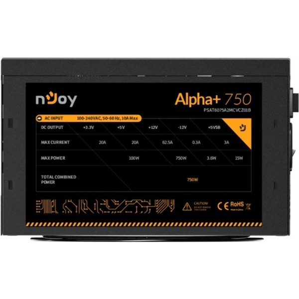 Фото - Блок живлення для ПК Njoy PSU Alpha+ 750 (PSAT6075A2MCVCZ01B)
