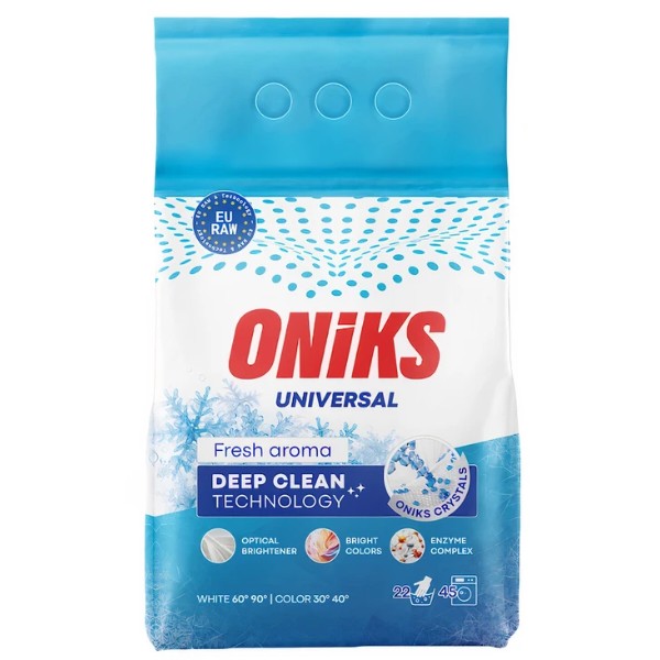 Фото - Пральний порошок ONIKS Universal Fresh Aroma безфосфатний, 2,25 кг