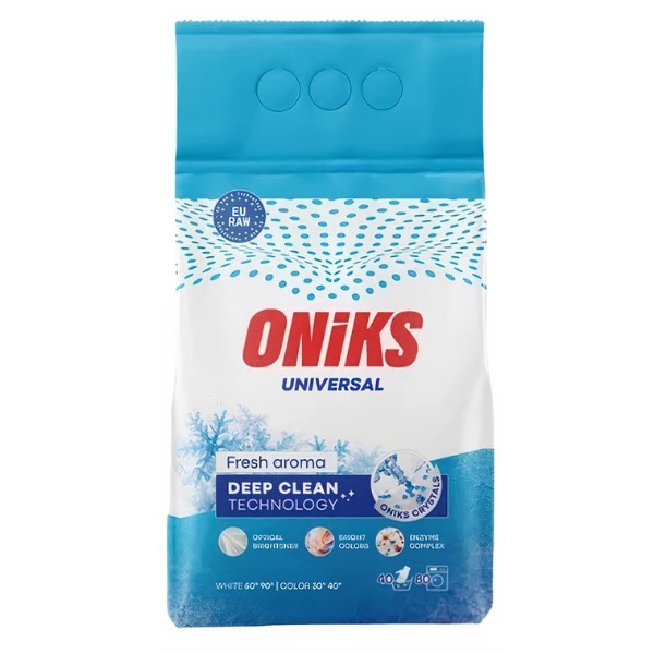Фото - Пральний порошок ONIKS Universal Fresh Aroma безфосфатний, 4 кг Фото - Пральний порошок ONIKS Universal Fresh Aroma безфосфатний, 4 кг