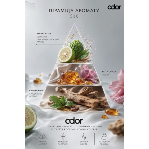 Фото - Освежитель воздуха аэрозольный Odor Premium Silk 250 мл парфюмированный (4820086524407)
