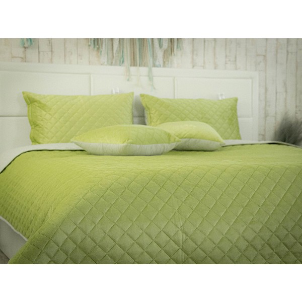 Фото - Наволочка Руно 50х70 VeLour Olive Green (382.55_Olive Green ромб)