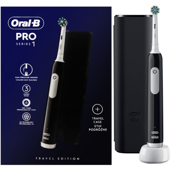 Фото - Зубная щетка электрическая Oral-B Braun Pro1 D305.513.3X CrossAction Black (8001090914415)