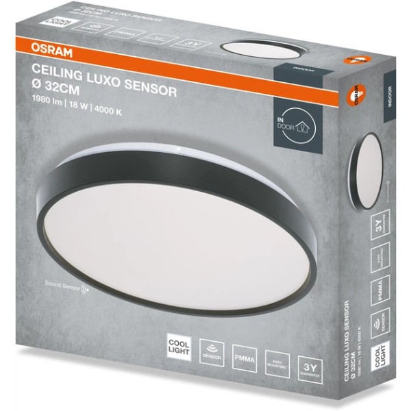 Фото - Світлодіодний світильник Osram CEILING LUXO 18Вт 4000К Black (4099854651113)