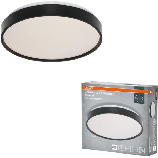 Фото - Світлодіодний світильник Osram CEILING LUXO 18Вт 4000К Black (4099854651113)