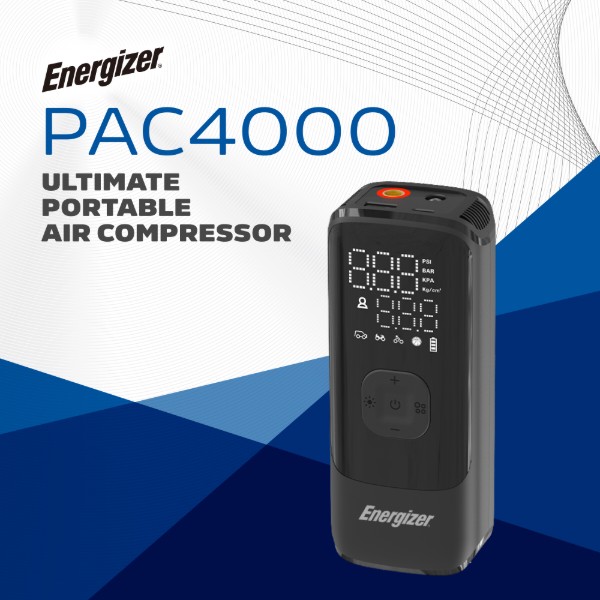 Фото - Автокомпрессор Energizer PAC4000 150 PSI, Power Bank 2000mAh Black