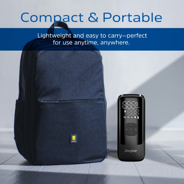 Фото - Автокомпрессор Energizer PAC4000 150 PSI, Power Bank 2000mAh Black