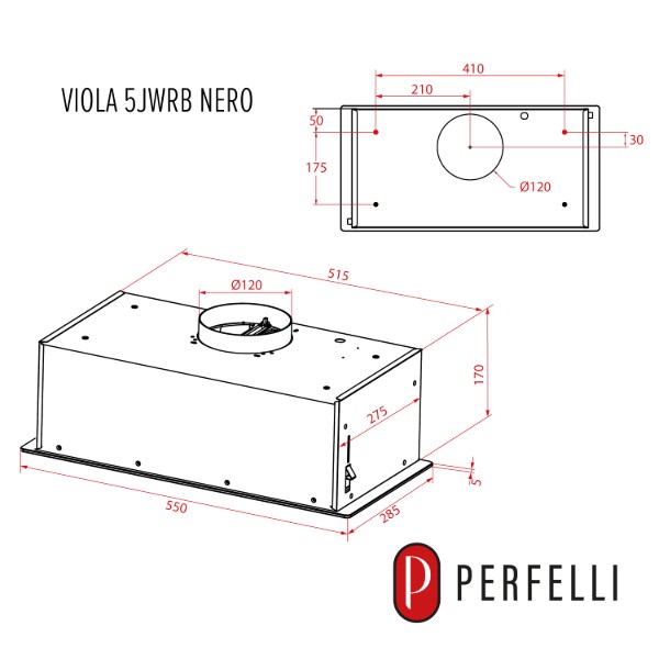 Фото - Вытяжка встраиваемая Perfelli VIOLA 5JWRB NERO