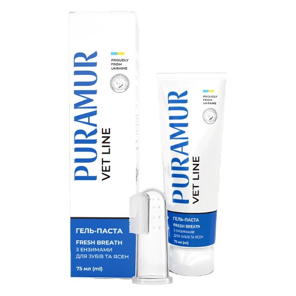 Фото - Паста для кошек и собак PURAMUR Fresh Breath для ухода за зубами и десной 75 мл (4823082437047)