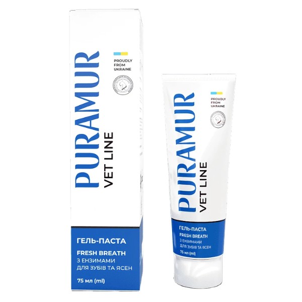 Фото - Паста для кошек и собак PURAMUR Fresh Breath для ухода за зубами и десной 75 мл (4823082437047)