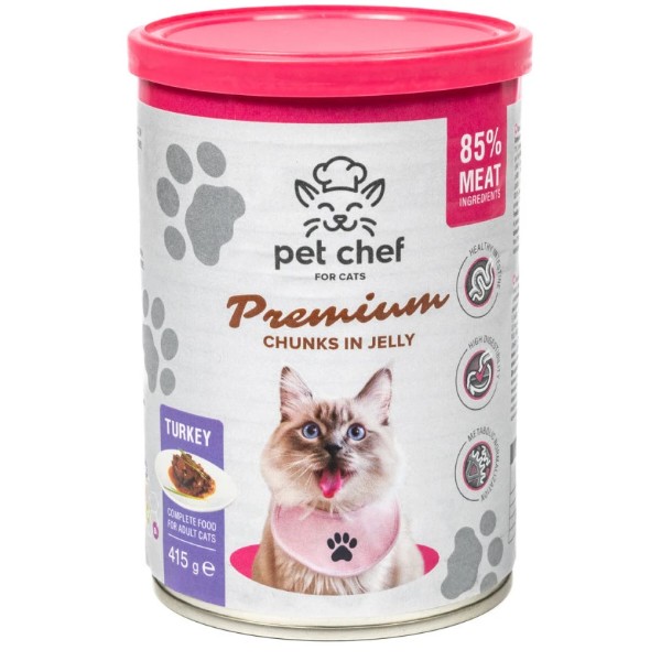 Фото - Влажный корм для кошек Pet Chef с Индейкой 415 г (4820255193595)