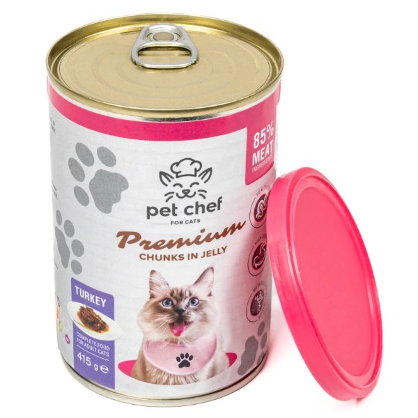Фото - Влажный корм для кошек Pet Chef с Индейкой 415 г (4820255193595)