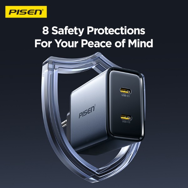 Фото - Мережевий зарядний пристрій Pisen BOLT Utility 45W 2-Port GaN Fast Charger Cable Set(EU) (TP-C65_Kit)