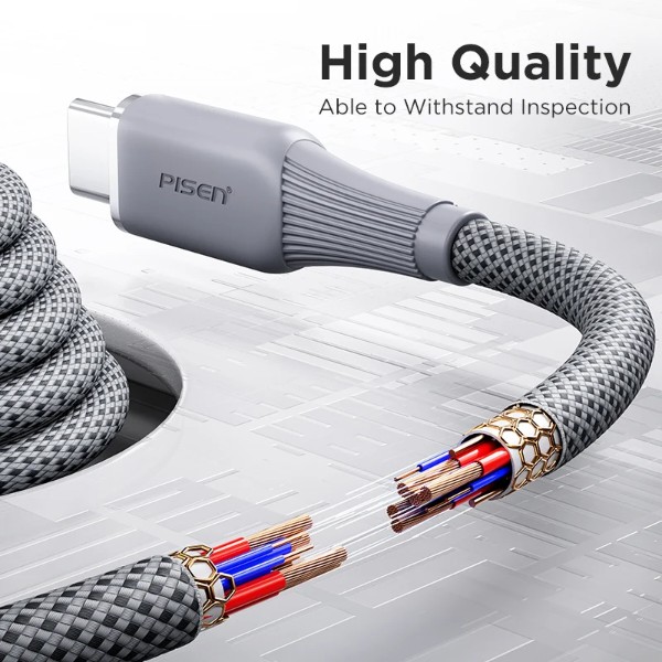 Фото - Кабель Pisen NoirSync USB-A TO USB-C 12W Cable Grey (TC-FC31-1000)