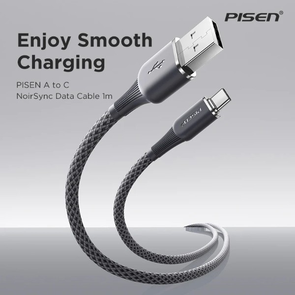 Фото - Кабель Pisen NoirSync USB-A TO USB-C 12W Cable Grey (TC-FC31-1000)