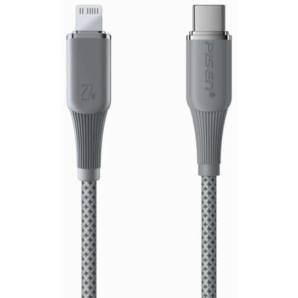 Фото - Кабель Pisen NoirSync USB-C TO Lightning 27W Cable Grey (CL-FC16-1000)