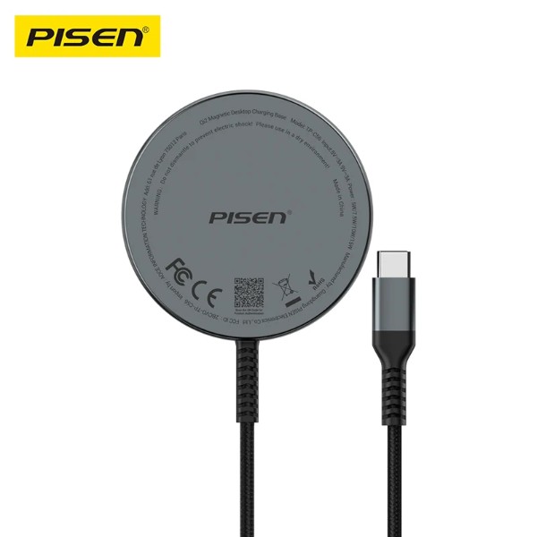 Фото - Беспроводное зарядное устройство Pisen Qi2 Magnetic Desktop Charging Base (TP-C56)
