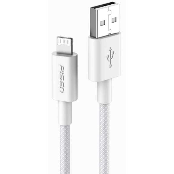 Фото - Кабель Pisen Vivid Series Lightning Braided Data Charging Cable 2M Grey (AL34-2000)