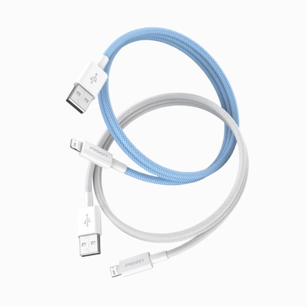 Фото - Кабель Pisen Vivid Series Lightning Braided Data Charging Cable 1M Grey (AL34-1000)
