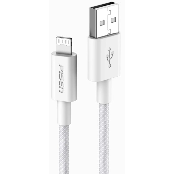 Фото - Кабель Pisen Vivid Series Lightning Braided Data Charging Cable 1M Grey (AL34-1000)