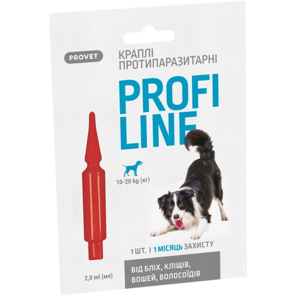 Фото - Краплі для собак ProVET PROFILINE 10-20 кг інсектоакарицид 1 шт. по 2 мл (4823082431076)