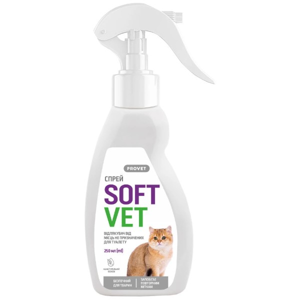 Фото - Спрей для кошек ProVET SOFTVET отпугиватель от мест не предназначенных для туалета 250 мл (4823082440146)