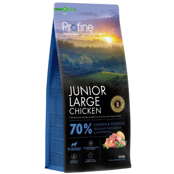 Фото - Сухой корм для собак Profine Junior Large Chicken and Potatoes д/щенка 12 кг (8595602569960)
