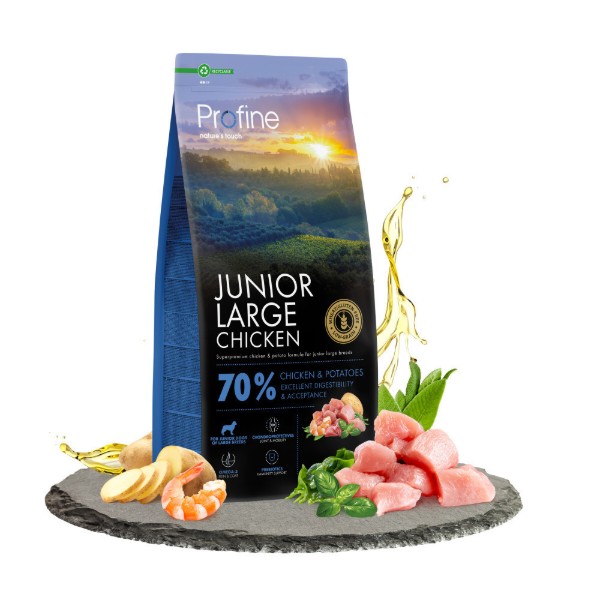 Фото - Сухой корм для собак Profine Junior Large Chicken and Potatoes д/щенка 12 кг (8595602569960)