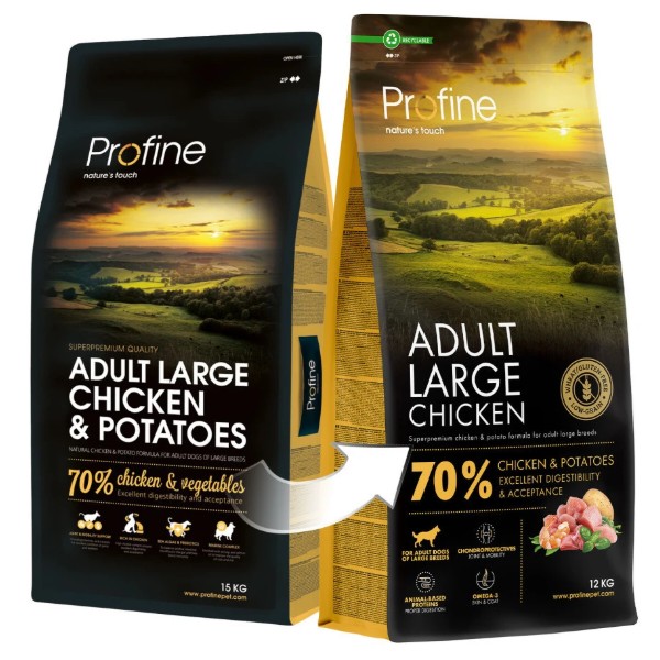 Фото - Сухой корм для собак Profine Large Chicken and Potatoes 12 кг (8595602570034)