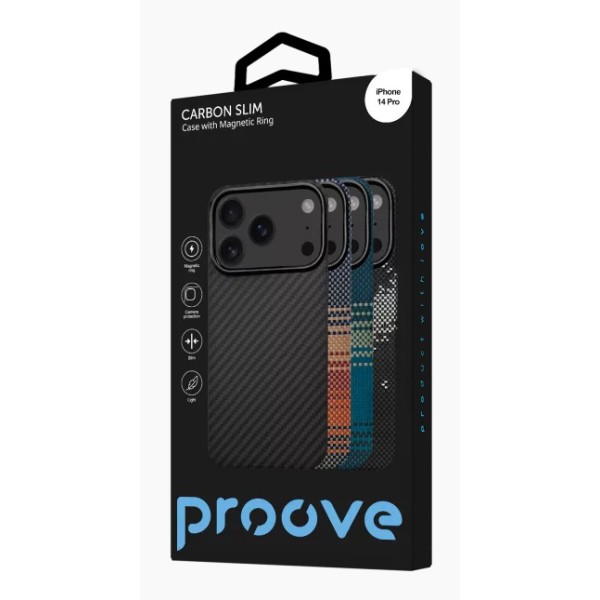 Фото - Чехол для смартфона Proove Carbon Slim with Magnetic Ring iPhone 14 Pro full black (57535)
