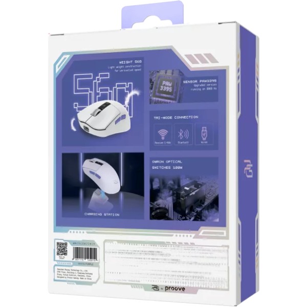 Фото - Мышь беспроводная игровая Proove Gaming Jester 8K with Charging Dock white/purple (WMJSCD022017)