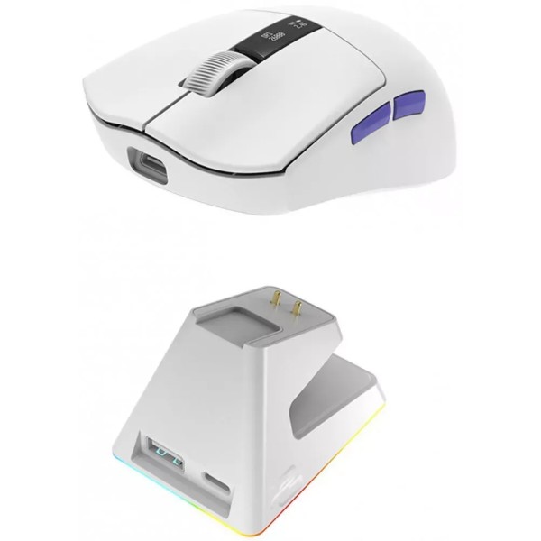 Фото - Мышь беспроводная игровая Proove Gaming Jester 8K with Charging Dock white/purple (WMJSCD022017)